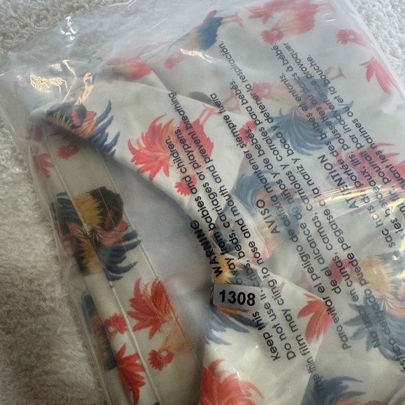 Waggle Golf Polo Shirt Short Sleeve‎ White Rooster Print Stretch Mens L Barstool - Picture 7 of 7